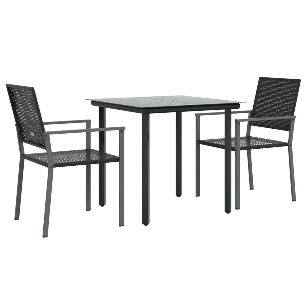 VIDAXL Ensemble à Manger De Jardin 3 Pcs Résine Tressée Acier