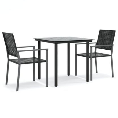 VIDAXL Ensemble à Manger De Jardin 3 Pcs Résine Tressée Acier