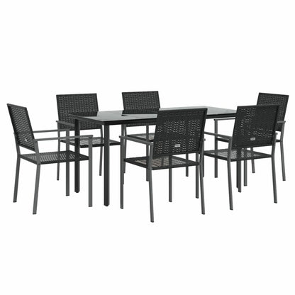 VIDAXL Ensemble à Manger De Jardin 7 Pcs Résine Tressée Acier