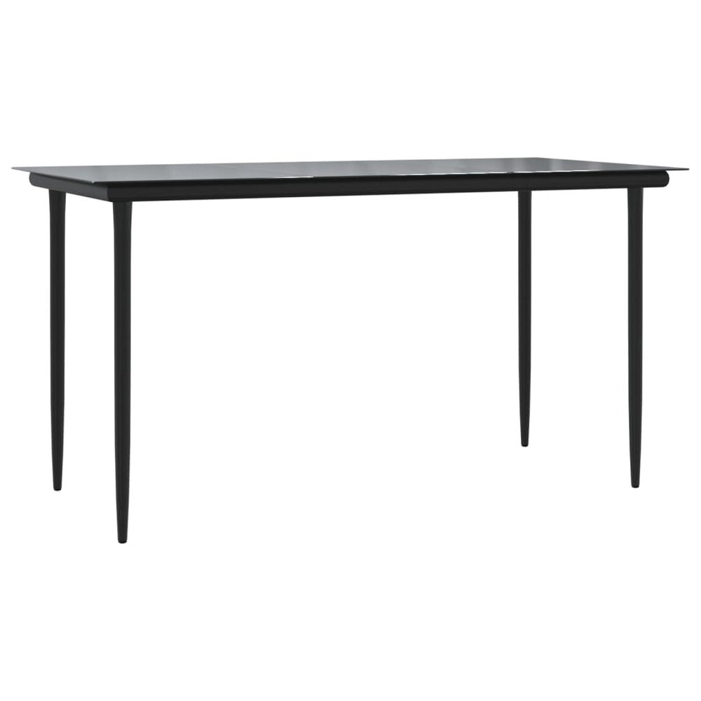 VIDAXL Ensemble à Dîner De Jardin Coussins 5 Pcs Noir Rotin Et Acier