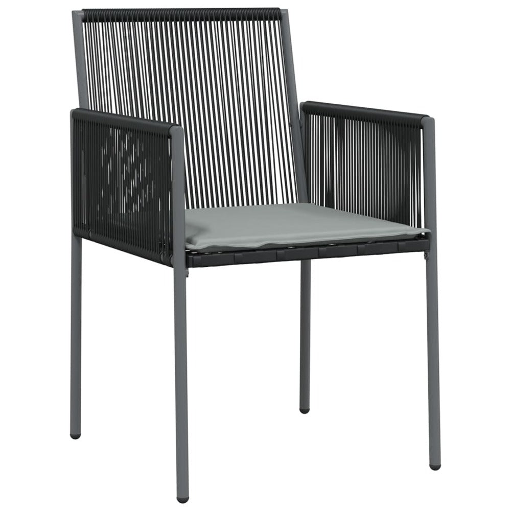 VIDAXL Ensemble à Dîner De Jardin 9 Pcs Coussins Noir Rotin Et Acier