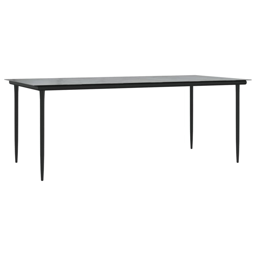 VIDAXL Ensemble à Dîner De Jardin 9 Pcs Coussins Noir Rotin Et Acier