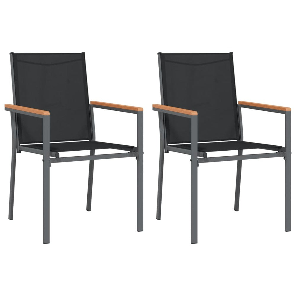 VIDAXL Ensemble à Manger De Jardin 3 Pcs Noir Textilène Et Acier