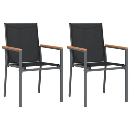 VIDAXL Ensemble à Manger De Jardin 3 Pcs Noir Textilène Et Acier
