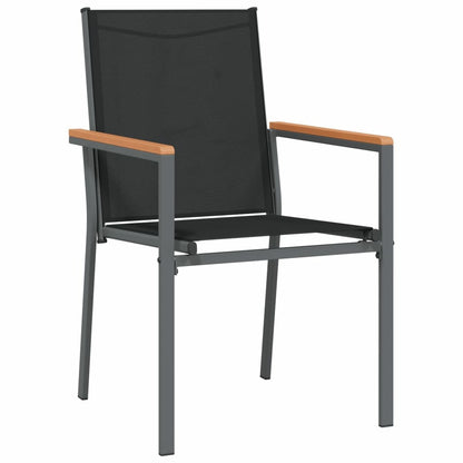 VIDAXL Ensemble à Manger De Jardin 3 Pcs Noir Textilène Et Acier