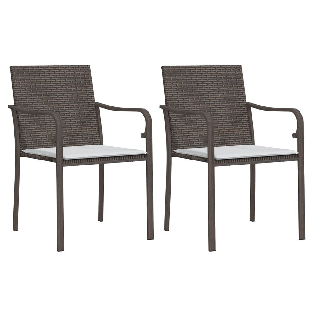 VIDAXL Ensemble à Manger De Jardin 3 Pcs Coussins Résine Tressée Acier