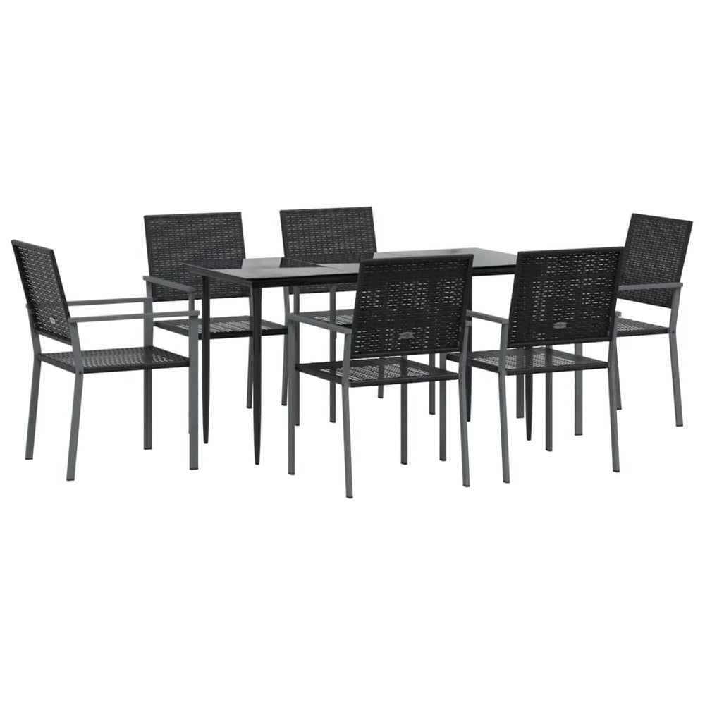 VIDAXL Ensemble à Manger De Jardin 7 Pcs Résine Tressée Acier