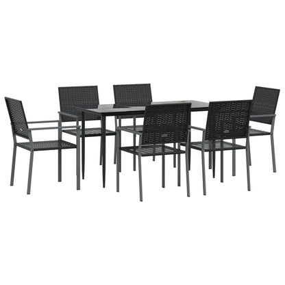 VIDAXL Ensemble à Manger De Jardin 7 Pcs Résine Tressée Acier