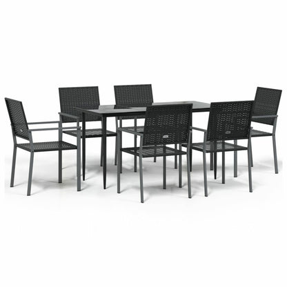VIDAXL Ensemble à Manger De Jardin 7 Pcs Résine Tressée Acier