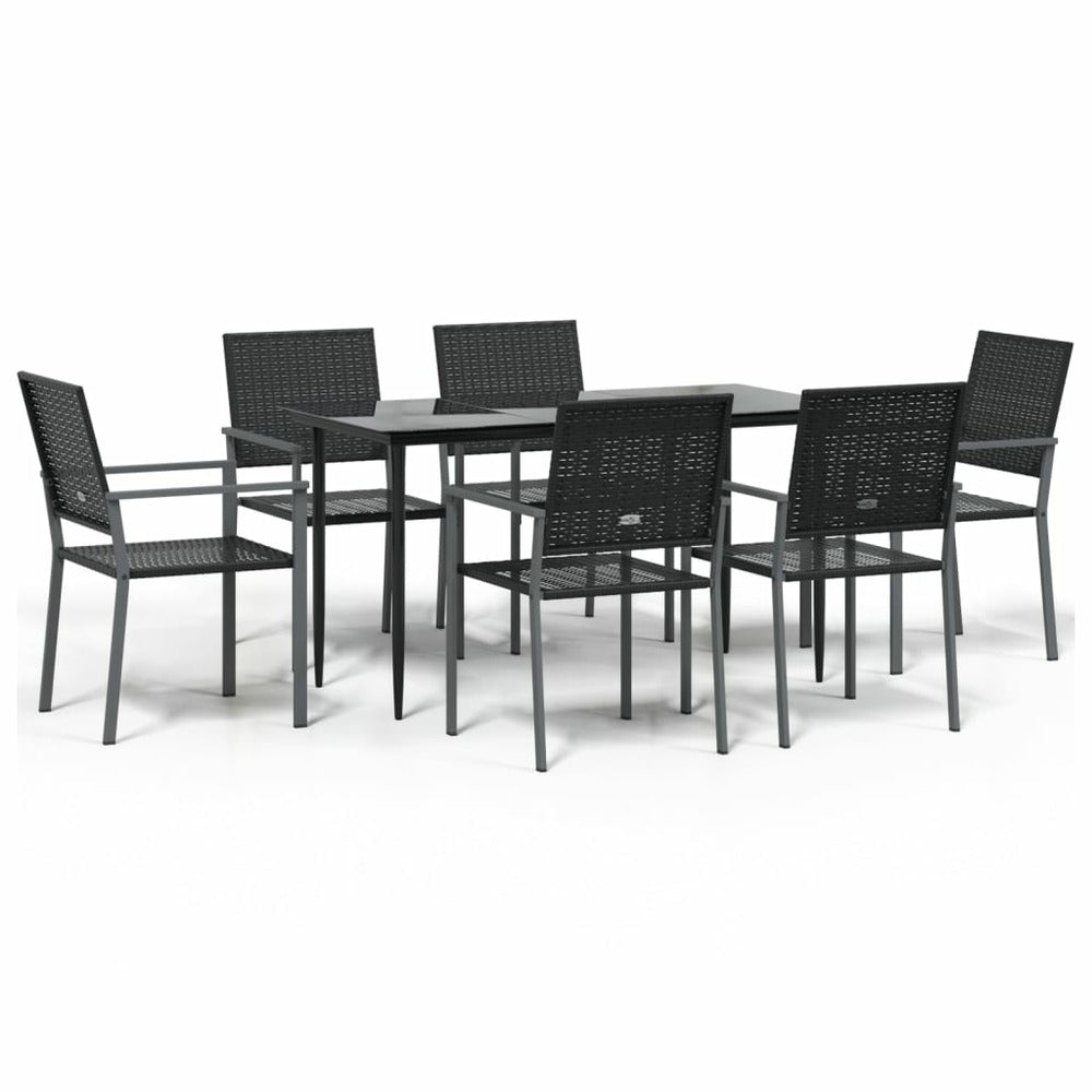 VIDAXL Ensemble à Manger De Jardin 7 Pcs Résine Tressée Acier