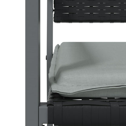 VIDAXL Ensemble à Manger De Jardin 3 Pcs Coussins Résine Tressée Acier