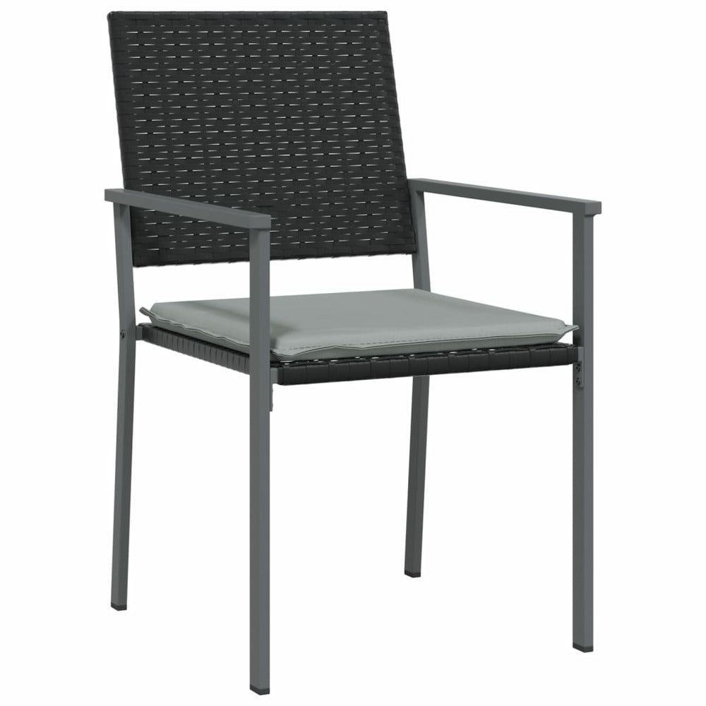 VIDAXL Ensemble à Manger De Jardin 3 Pcs Coussins Résine Tressée Acier