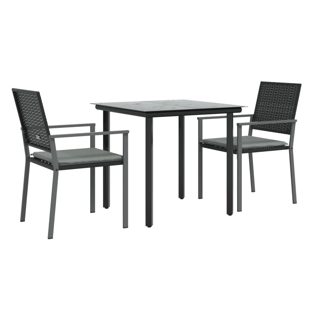 VIDAXL Ensemble à Manger De Jardin 3 Pcs Coussins Résine Tressée Acier