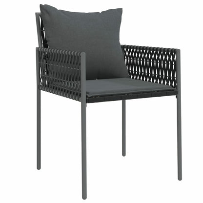 VIDAXL Ensemble à Manger De Jardin 7 Pcs Coussins Résine Tressée Acier