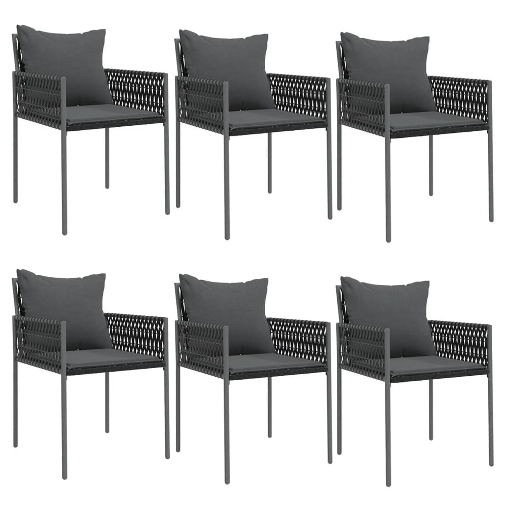 VIDAXL Ensemble à Manger De Jardin 7 Pcs Coussins Résine Tressée Acier