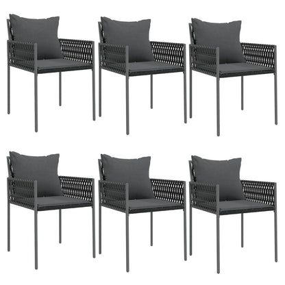 VIDAXL Ensemble à Manger De Jardin 7 Pcs Coussins Résine Tressée Acier