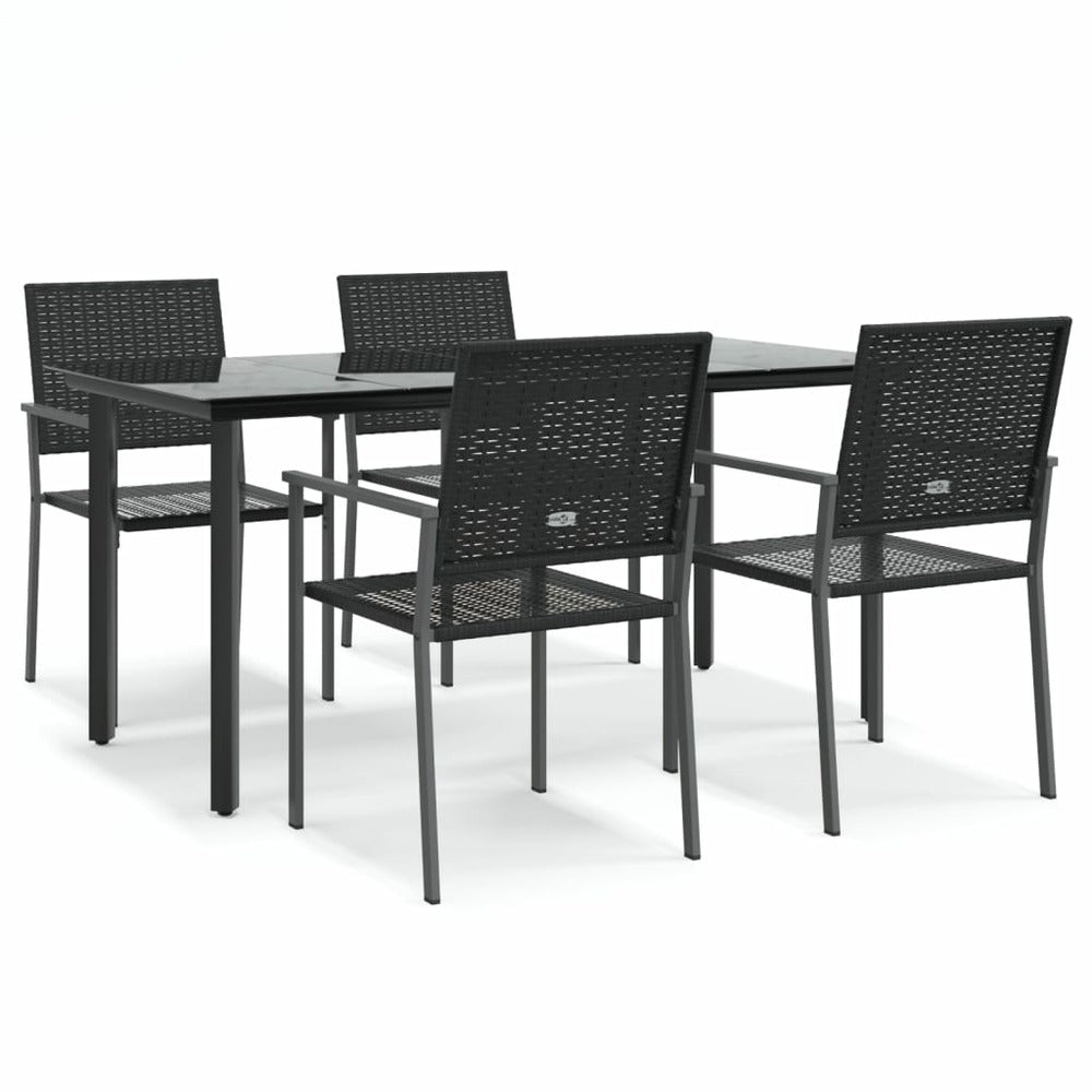 VIDAXL Ensemble à Manger De Jardin 5 Pcs Résine Tressée Acier