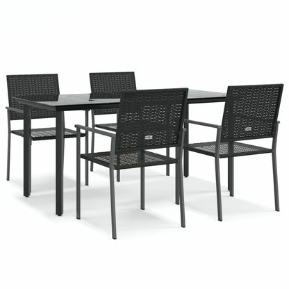 VIDAXL Ensemble à Manger De Jardin 5 Pcs Résine Tressée Acier