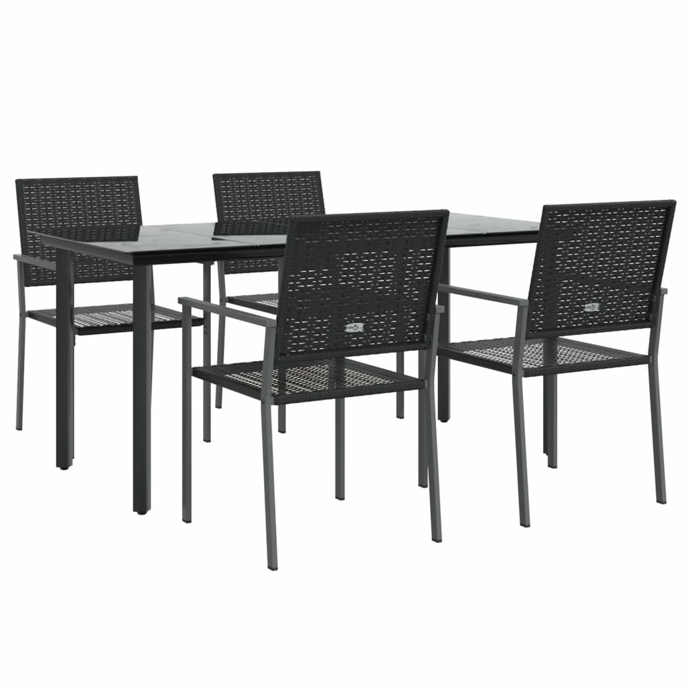 VIDAXL Ensemble à Manger De Jardin 5 Pcs Résine Tressée Acier