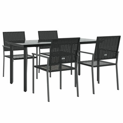 VIDAXL Ensemble à Manger De Jardin 5 Pcs Résine Tressée Acier