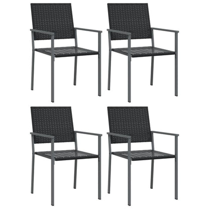 VIDAXL Ensemble à Manger De Jardin 5 Pcs Résine Tressée Acier