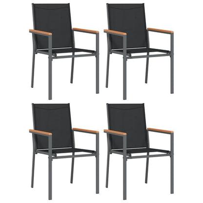 VIDAXL Ensemble à Manger De Jardin 5 Pcs Noir Textilène Et Acier