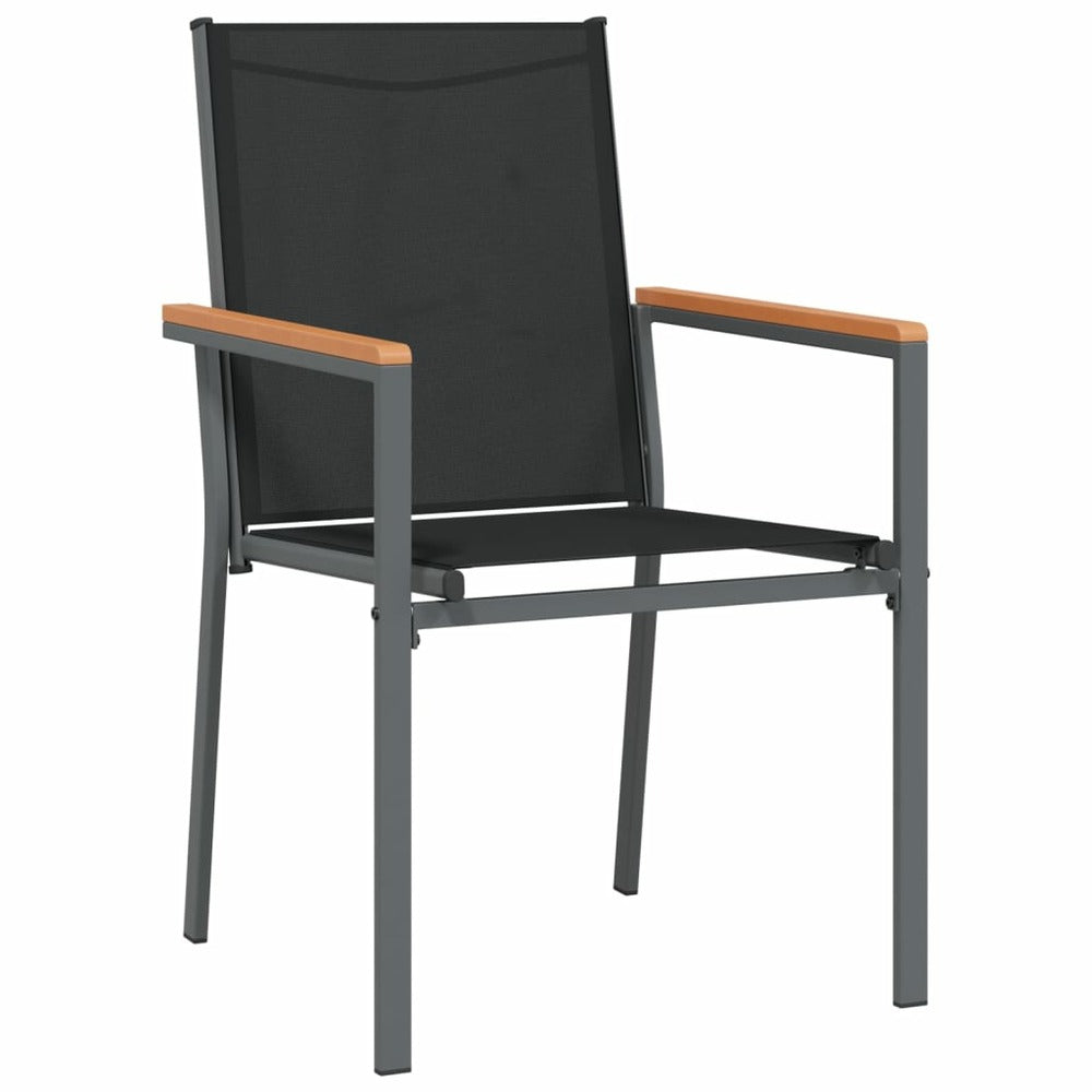 VIDAXL Ensemble à Manger De Jardin 5 Pcs Noir Textilène Et Acier