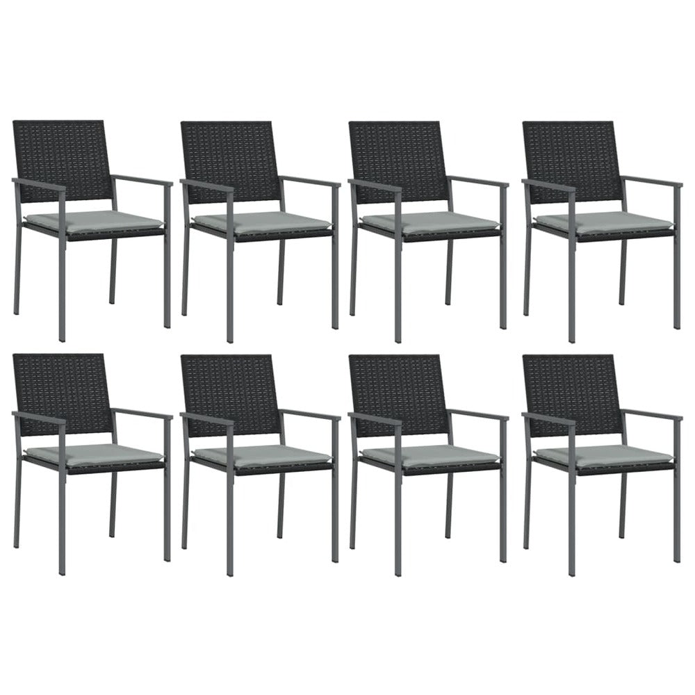 VIDAXL Ensemble à Manger De Jardin 9 Pcs Coussins Résine Tressée Acier