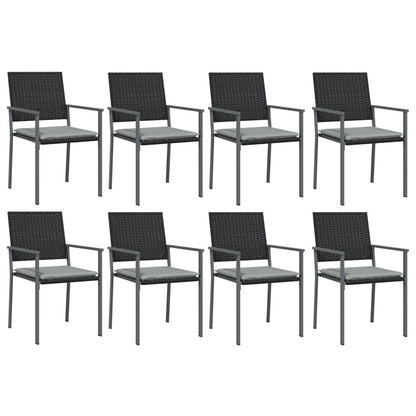 VIDAXL Ensemble à Manger De Jardin 9 Pcs Coussins Résine Tressée Acier
