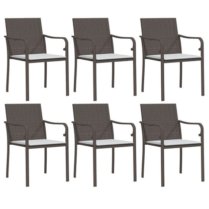 VIDAXL Ensemble à Manger De Jardin 7 Pcs Coussins Résine Tressée Acier