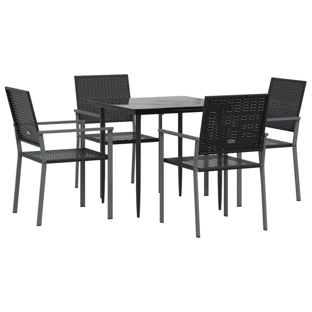 VIDAXL Ensemble à Manger De Jardin 5 Pcs Résine Tressée Acier