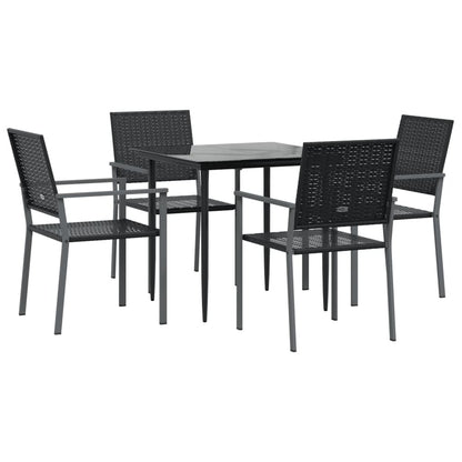 VIDAXL Ensemble à Manger De Jardin 5 Pcs Résine Tressée Acier