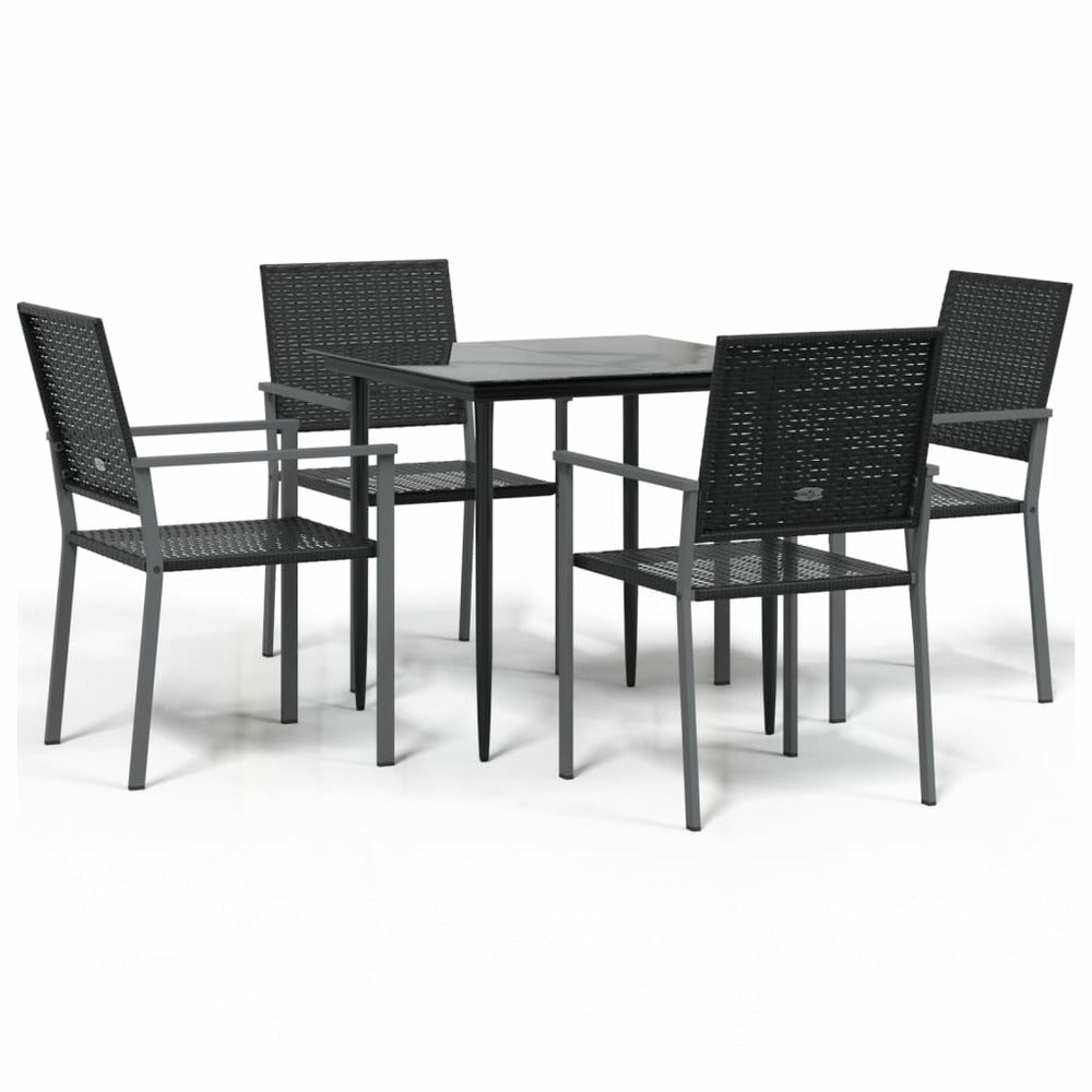 VIDAXL Ensemble à Manger De Jardin 5 Pcs Résine Tressée Acier