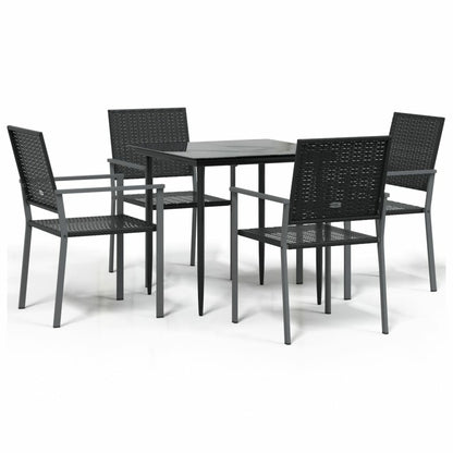 VIDAXL Ensemble à Manger De Jardin 5 Pcs Résine Tressée Acier
