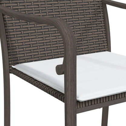 VIDAXL Ensemble à Manger De Jardin 7 Pcs Coussins Résine Tressée Acier