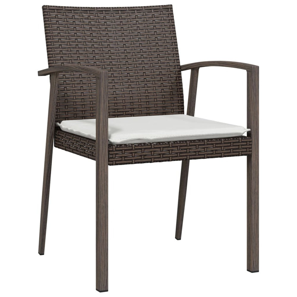 VIDAXL Ensemble à Manger De Jardin 5 Pcs Coussins Résine Tressée Acier