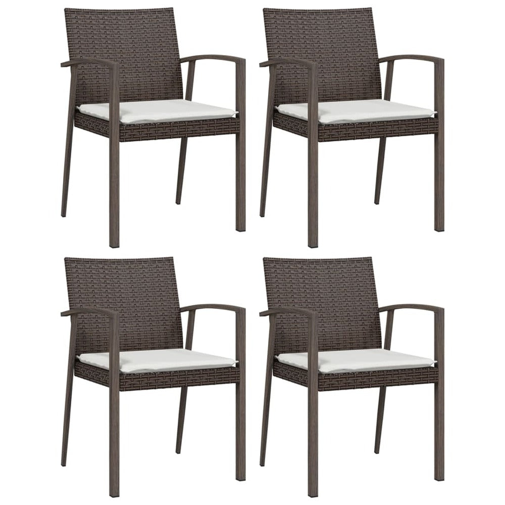 VIDAXL Ensemble à Manger De Jardin 5 Pcs Coussins Résine Tressée Acier