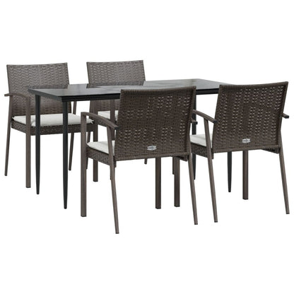 VIDAXL Ensemble à Manger De Jardin 5 Pcs Coussins Résine Tressée Acier