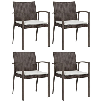 VIDAXL Ensemble à Manger De Jardin 5 Pcs Coussins Résine Tressée Acier