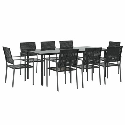 VIDAXL Ensemble à Manger De Jardin 9 Pcs Résine Tressée Acier