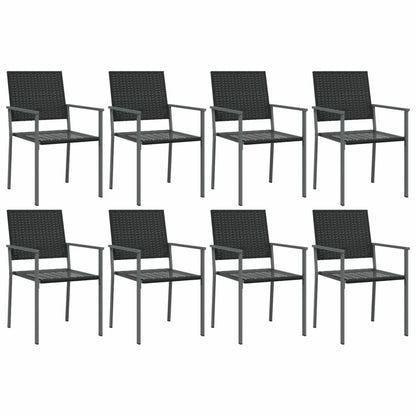 VIDAXL Ensemble à Manger De Jardin 9 Pcs Résine Tressée Acier