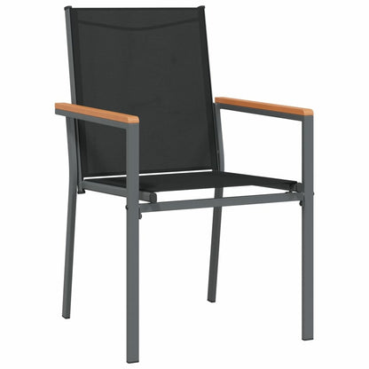 VIDAXL Ensemble à Manger De Jardin 7 Pcs Noir Textilène Et Acier