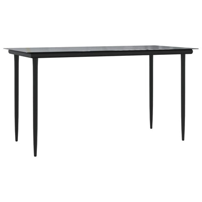 VIDAXL Ensemble à Manger De Jardin 7 Pcs Noir Textilène Et Acier
