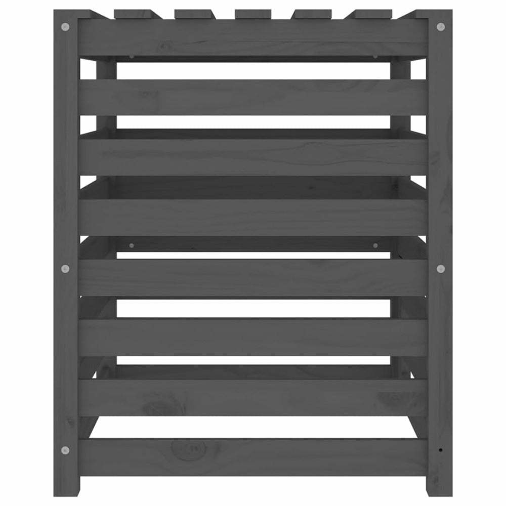 VIDAXL Composteur Gris 63,5x63,5x77,5 Cm Bois Massif De Pin