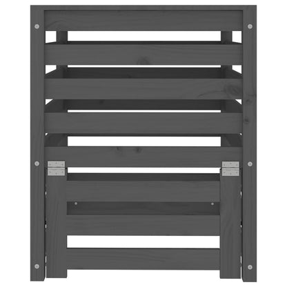 VIDAXL Composteur Gris 63,5x63,5x77,5 Cm Bois Massif De Pin