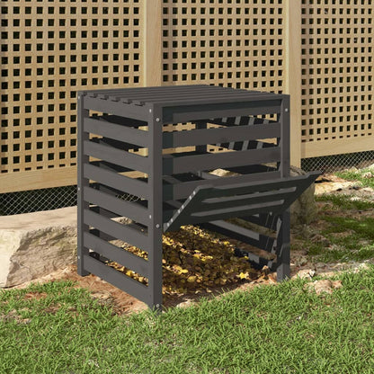 VIDAXL Composteur Gris 63,5x63,5x77,5 Cm Bois Massif De Pin