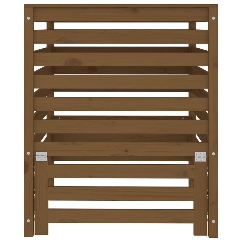 VIDAXL Composteur Marron Miel 82,5x82,5x99,5 Cm Bois Massif De Pin