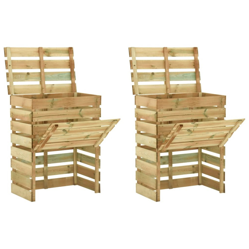 VIDAXL Composteur De Jardin à Lattes 2 Pcs 80x50x100 Cm Pin Imprégné