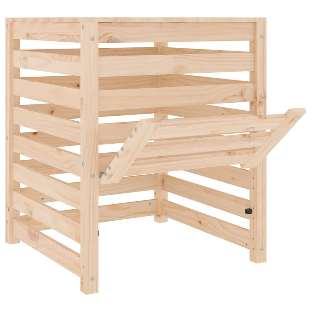 VIDAXL Composteur 63,5x63,5x77,5 Cm Bois Massif De Pin