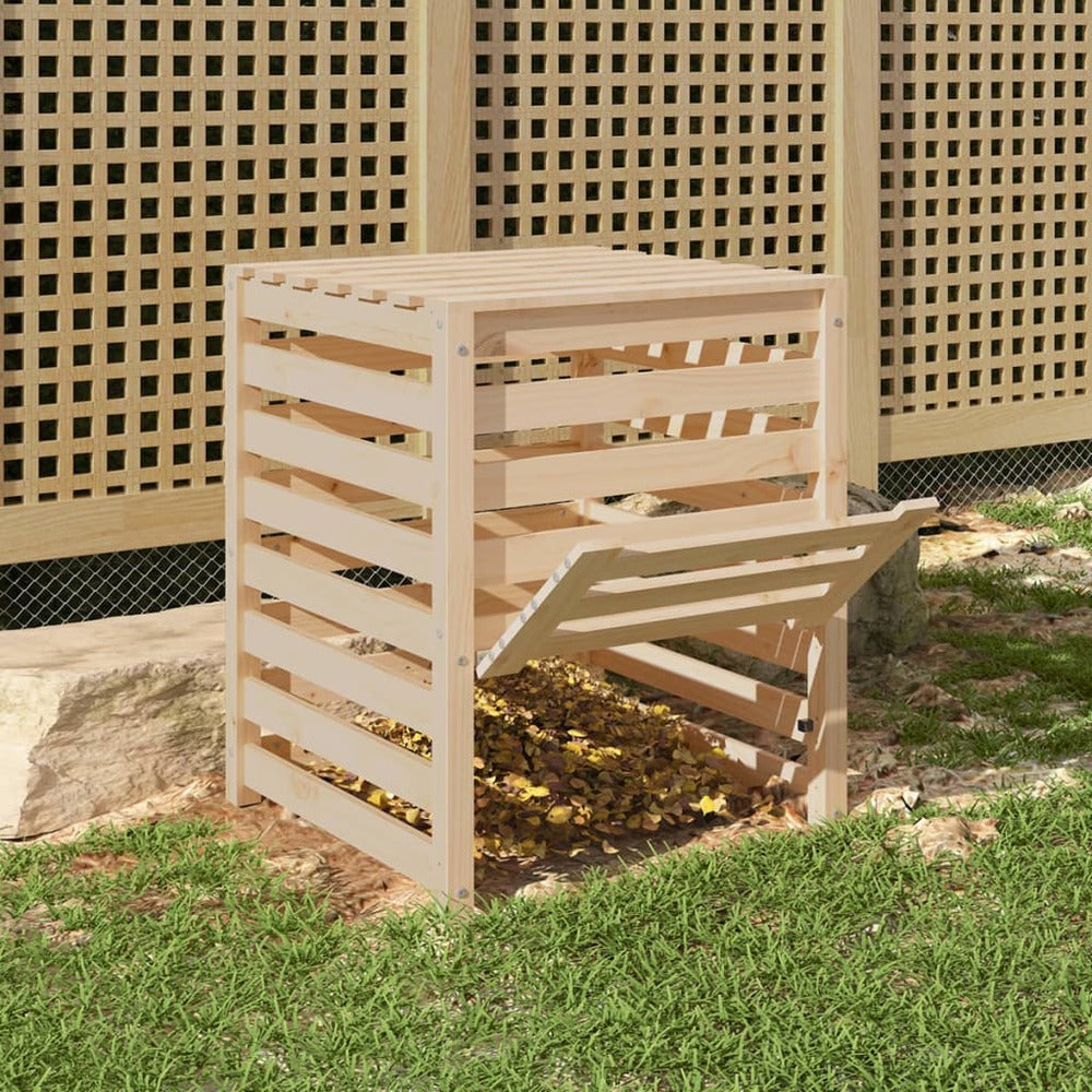VIDAXL Composteur 63,5x63,5x77,5 Cm Bois Massif De Pin